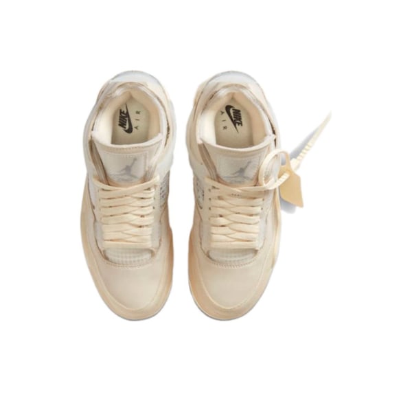 Air Jordans 4 X Off White för män och kvinnor Original AJ4 Sneakers 36