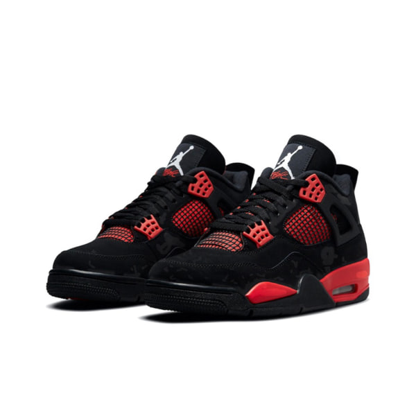 Air Jordans 4 Retro Red Thunder för män och kvinnor Original AJ4 Sneakers 38.5