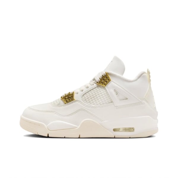 Air Jordan 4 Retro Metallic Gold för män och kvinnor Original AJ4 Sneakers 36