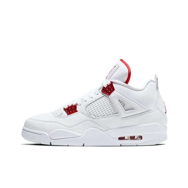 Air Jordans 4 Retro White University Röd för män och kvinnor AJ4 36