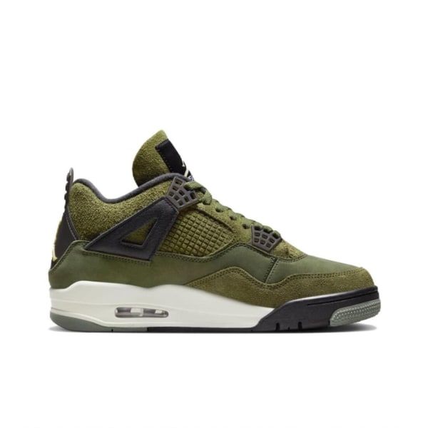 Air Jordans 4 Retro Olive för män och kvinnor Original AJ4 Sneakers 46