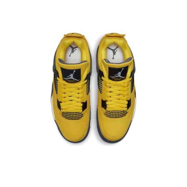 Air Jordans 4 Retro Tour Gul för män och kvinnor Original AJ4 Sneakers 36