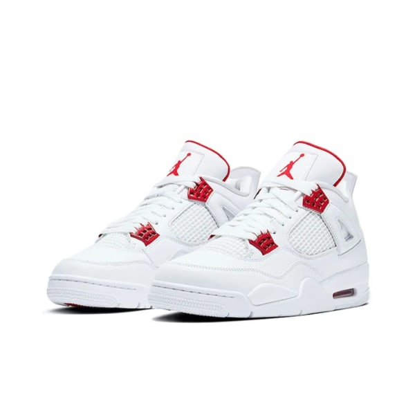 Air Jordans 4 Retro White University Röd för män och kvinnor AJ4 36
