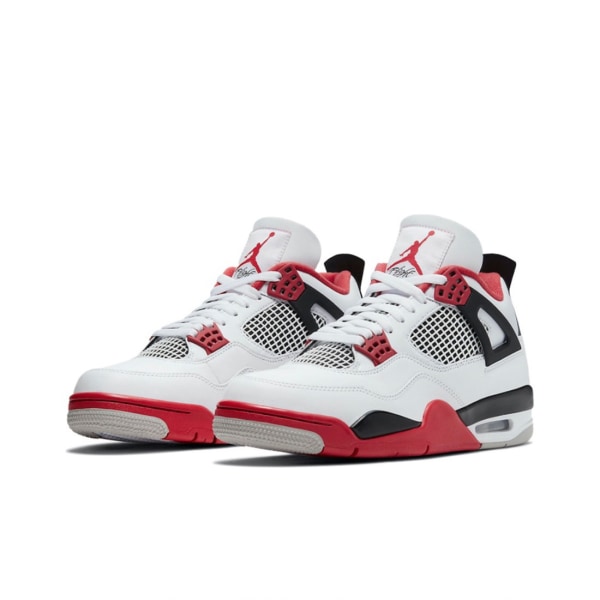 Air Jordans 4 Retro Fire Red för män och kvinnor Original AJ4 Sneakers 42