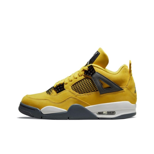 Air Jordan 4 Retro Tour Yellow för Män och Kvinnor Original AJ4 Sneakers 36.5