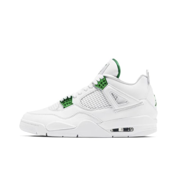 Nike Air Jordan 4 Retro Green Metallic för Män och Kvinnor Original AJ4 Sneakers 42