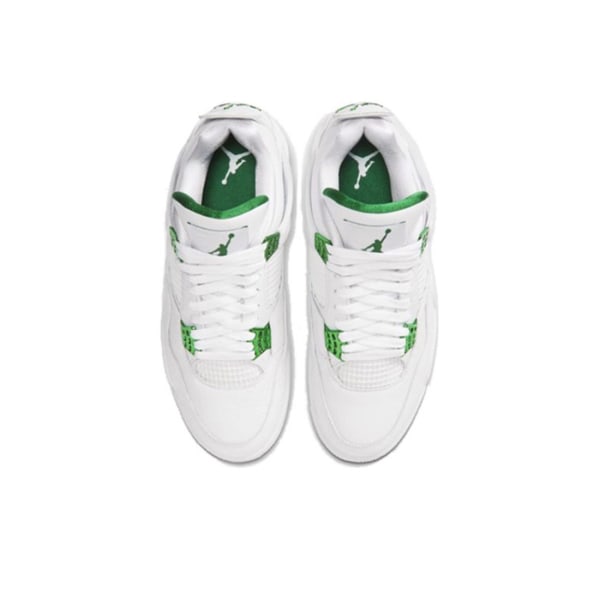 NIKES Air Jordans 4 Retro Green Metallic för män och kvinnor Original AJ4 Sneakers 44