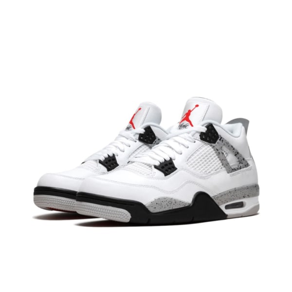 Air Jordans 4 Retro vit cement för män och kvinnor Original AJ4 Sneakers 36