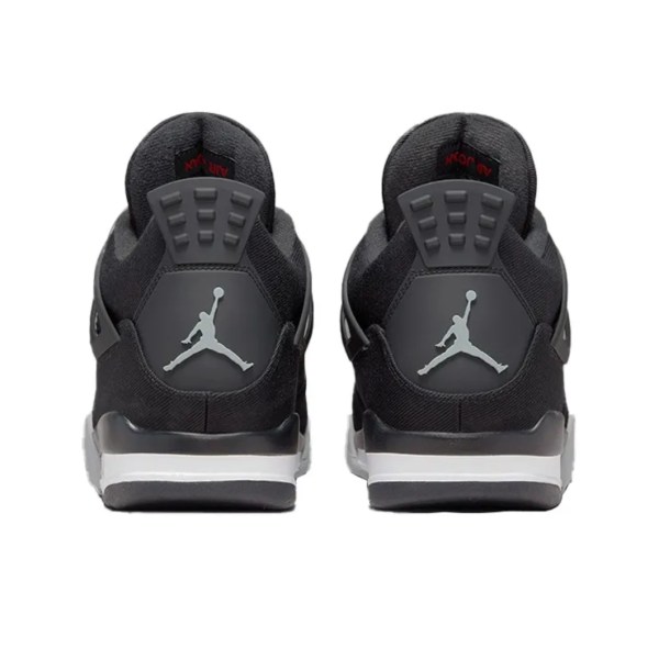 Air Jordans 4 Retro svart canvas för män och kvinnor AJ4 36