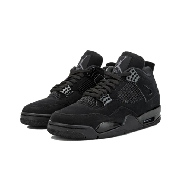 Air Jordan 4 Retro Black Cat för Män och Kvinnor AJ4 36