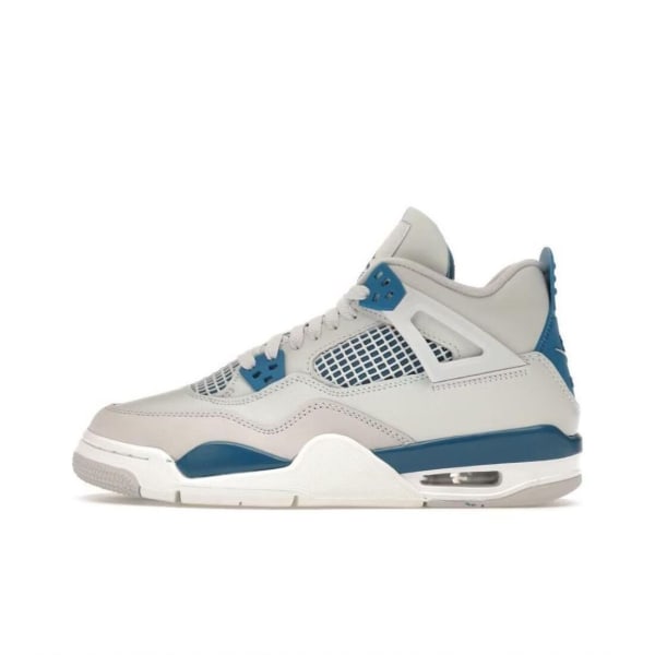 Air Jordans 4 Retro Military Blue för män och kvinnor Original AJ4 Sneakers 36