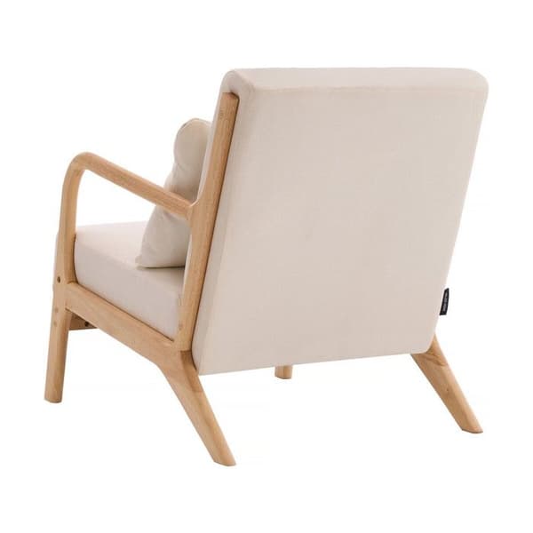 Stol "Clinton" i træ i skandinavisk stil - Linned - Beige beige
