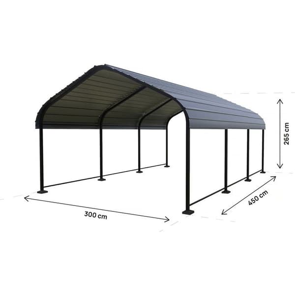 Metallinen autotalli "Phoenix" - 13,5 m² - Harmaa Grå