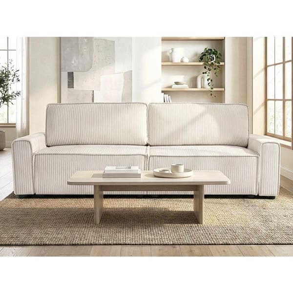 Soffa i ribbstickad sammet "Montaigne" - 3 platser - Beige beige