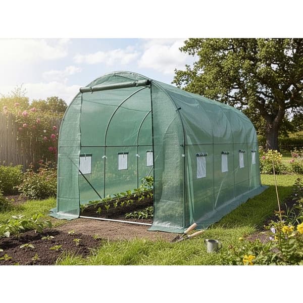 Tarp til have tunnel drivhus "Lys" - 9 m² - 130g - Grøn