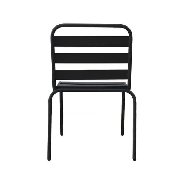 Set med 4 stapelbara trädgårdsstolar i metall "Bilbao" - Grå Grå