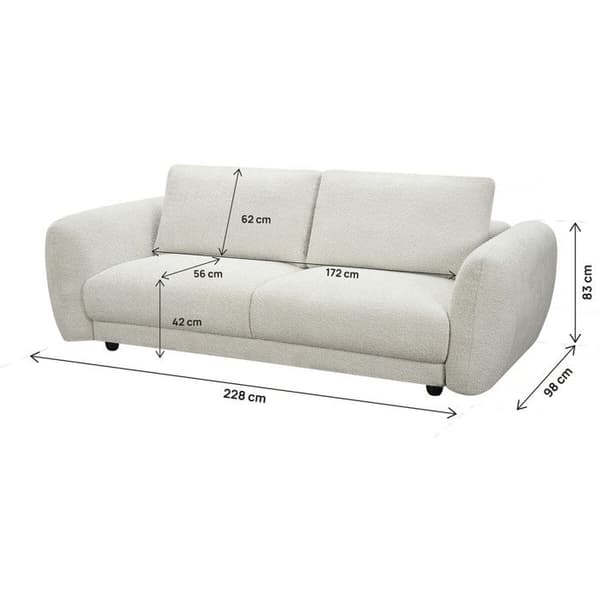 Rätt soffan i chenilletyg "Saint Germain S" - 3 platser - Beige beige