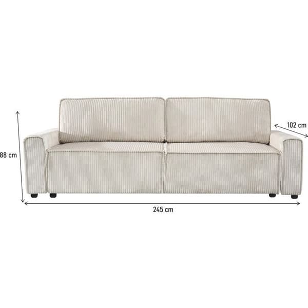 Soffa i ribbstickad sammet "Montaigne" - 3 platser - Beige beige
