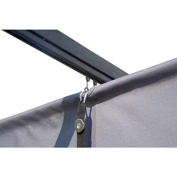 Metallpergola med infällbart tak - 3 x 4 m - Antracitgrå Grå