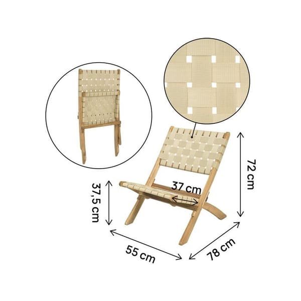 2 kpl puutarhatuoleja "Hanoi" - Beige beige