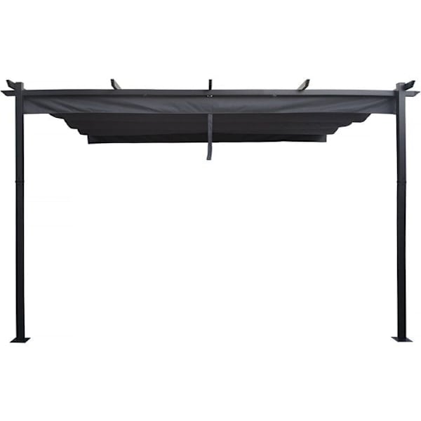 Aluminium pergola med infällbart tak - 3 x 4 m - Grå Grå