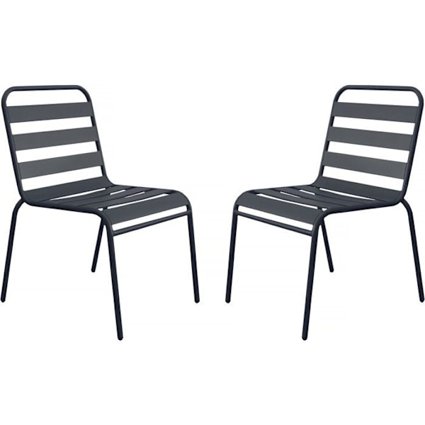 Set med 2 stapelbara trädgårdsstolar "Bilbao" - Grå Grå