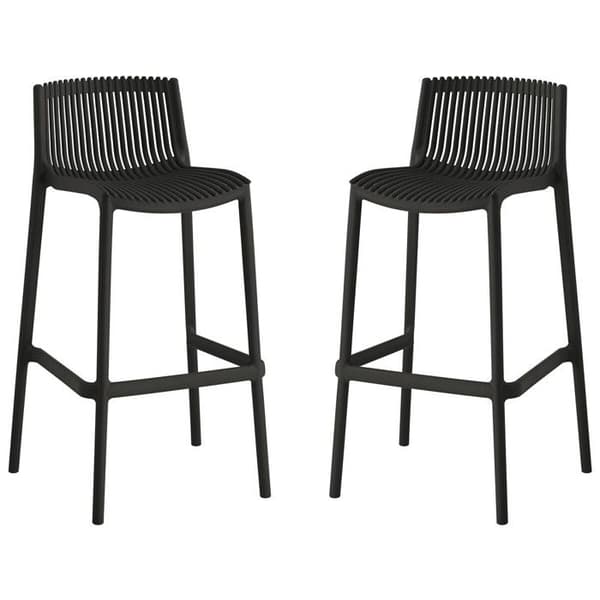 Set med 2 stapelbara plastbarstolar "Néora" - Svart