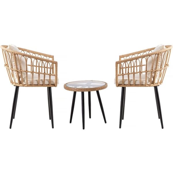 Rattan havemøbler "Vela" - 2 pladser - Brun beige