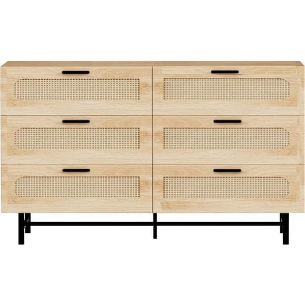 Puu- ja punontakommode "Harrison" - 120 x 40 x 75 cm - Beige