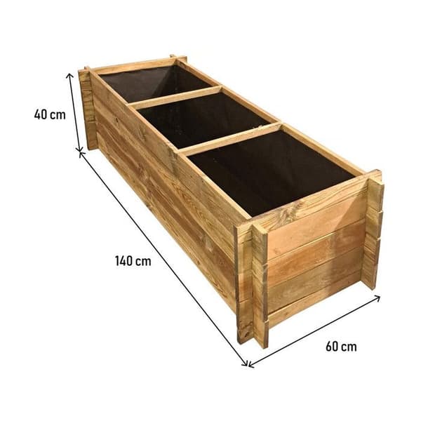 Trädgårdsbox i trä "Dhalia" - 140 x 60 x 41 cm