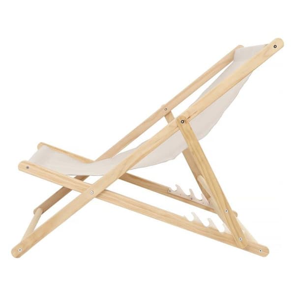 Set med 2 träfåtöljer "Chilienne" - 107 x 56.5 x 81 cm - Ecru Ecru