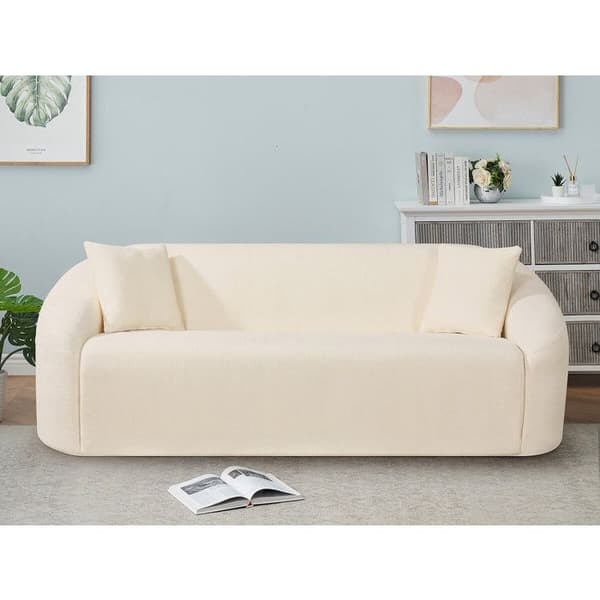 Fast lige sofa i stof "Ondine" - 3 pladser - Beige beige