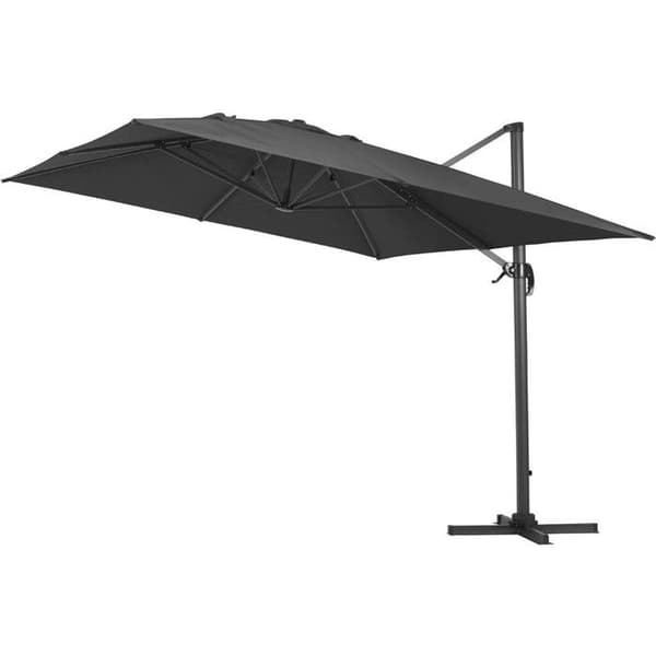 "Sun 4" - Rektangulær - 3 x 4 m Parasol med aluminiumsramme + Beskyttelseshætte - Sort svart