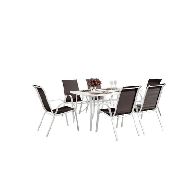 Havebord og stole i textilene "Cordoba" - Phoenix - 6 pladser - Taupe kastanj