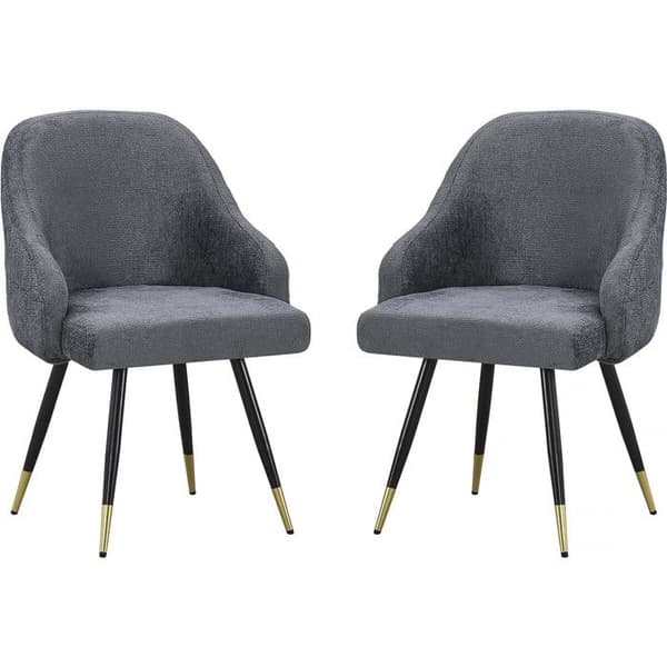 2-pack fåtöljer i tyg "Harmony" - 54 x 57 x 90 cm - Grå Grå