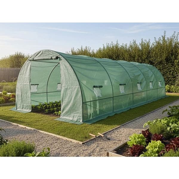 Drivhus tunnel 8 x 3 m "Lys" - 24 m² - 140g - Grøn