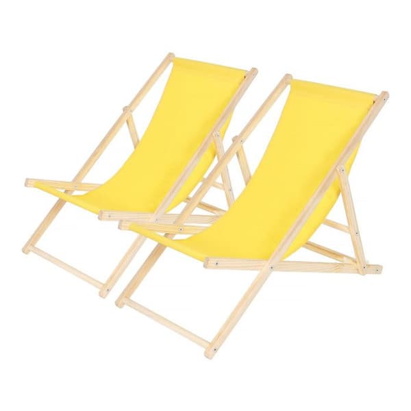 Set med 2 träfåtöljer "Chilienne" - 107 x 56.5 x 81 cm - Gul Gul