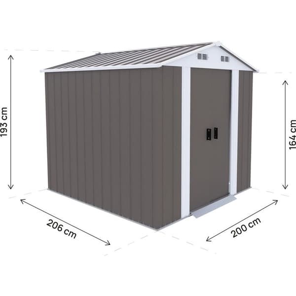 Trädgårdsbod i metall "Dallas" - 4,12 m² - Taupe Mol