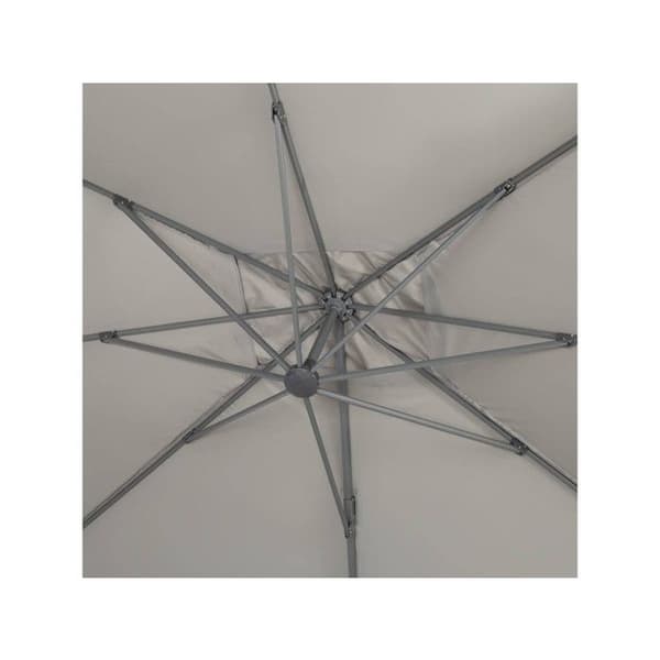 "Sun 4" - Rektangulær - 3 x 4 m Parasol med aluminiumsramme + Beskyttelseshætte - Grå Grå