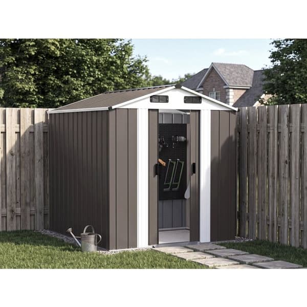 Trädgårdsbod i metall "Dallas" - 4,12 m² - Taupe Mol