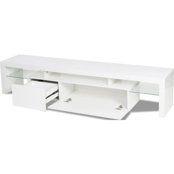 TV-möbel LED lackerad "Tina" - 187.5 x 34 x 38 cm - Vit Vit
