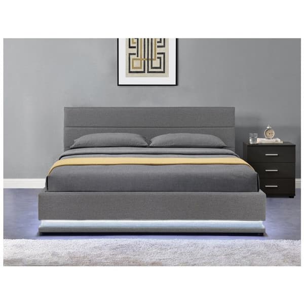 Lysende LED med kiste "Anastasia" - 180 x 200 - Mørkegrå Grå
