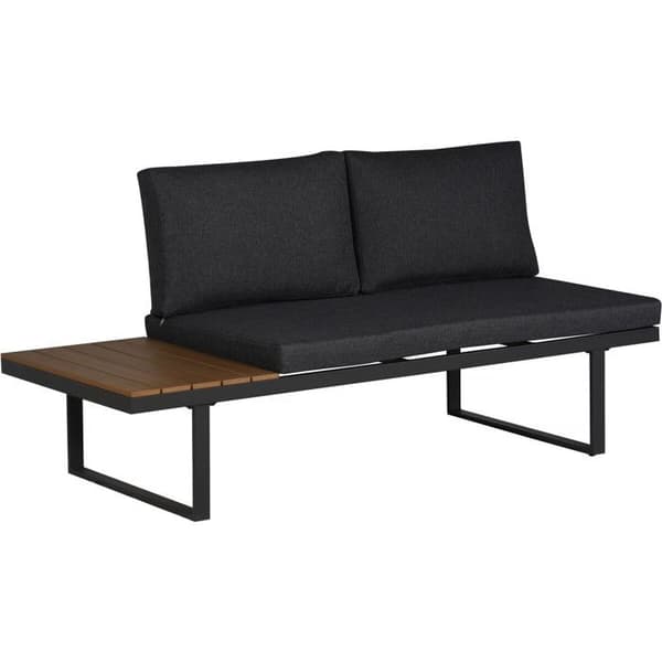 Havemøbler modulær hjørnesofa i trælook "Sylva" - 4 pladser - Grå Grå