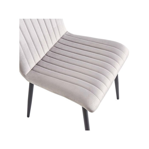 Sæt med 2 velourstole "Henley" - Lys grå Ljusgrå.