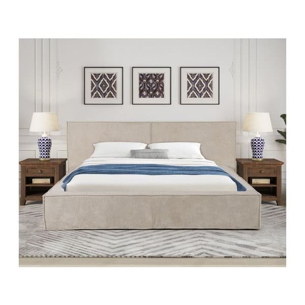 Samettivuode "Courchevel" - 160 x 200 cm - Beige beige