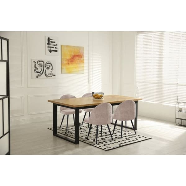 Sæt med 2 stofstole "Samuel" - 53 x 51 x 82 cm - Beige Mörk beige