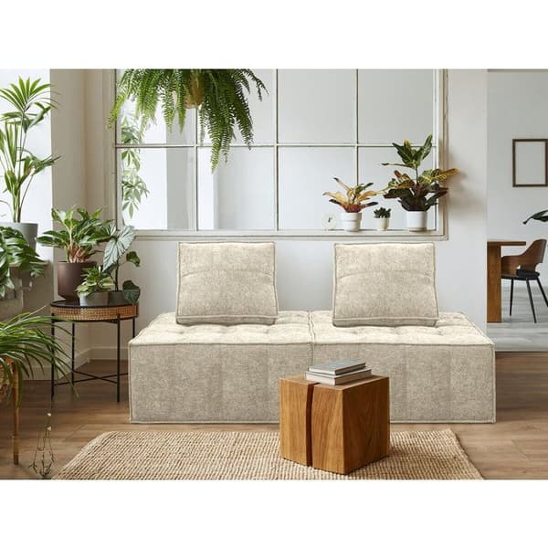 Stoflænestol "Velluto" - 96 x 100 x 89 cm - Beige beige