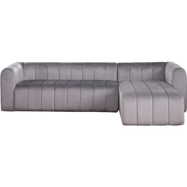 Vinkelsofa i velour "Victor Hugo" - 3 pladser - Grå Grå