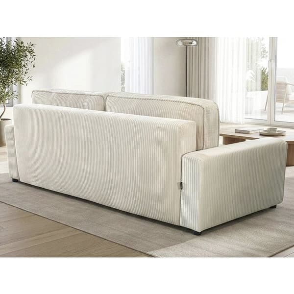 Sofa med omdannelsesmulighed i ribbet velour "Montaigne" - 3 pladser - Beige beige