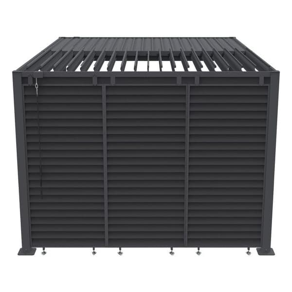Bioklimatisk pergola med 7 persienner i galvaniserat stål "Howard" - 3 x 4 m - Grå Grå